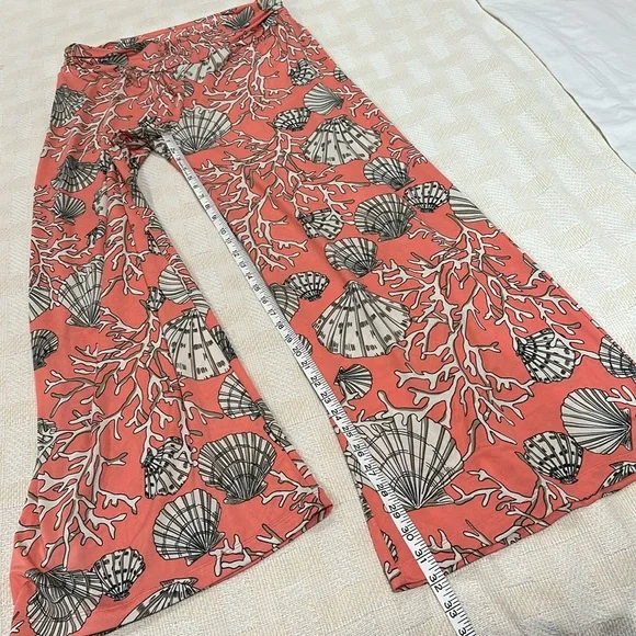 Boston Proper Orange and Pink Wide Leg Pants - Picture 8 of 9